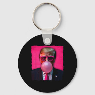 Llavero Gafas de sol rosadas Trump Bubble Gum divertidas