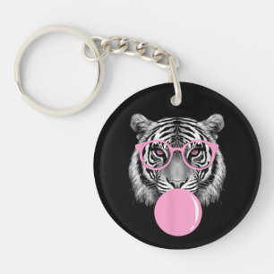 Llavero Gafas de tigre divertidas para mujeres y animación