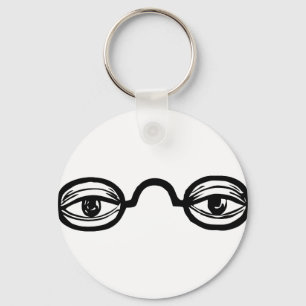Llavero Gafas oculares blancas y negras