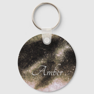 Llavero Galaxia Brillante Abstracta Personalizada en Oro