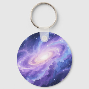 Llavero Galaxia Espiral Nebulosa Remolino Cósmico Púrpura