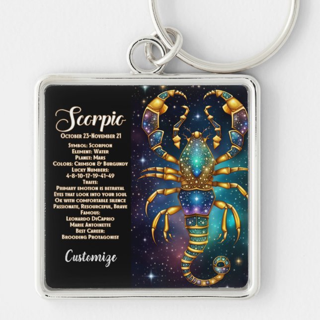 Llavero Galaxia Jewel personalizada Zodiac Scorpio (Frente)