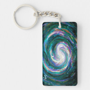 Llavero Galaxia pintada a mano