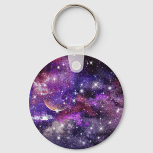 Llavero Galaxia violeta Vía Láctea con planeta