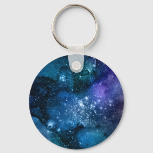 Llavero Galaxy Lovers Starry Space Blue Sky White Sparkles