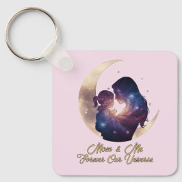Llavero Galaxy Mama & Child Silhouette Moon Art