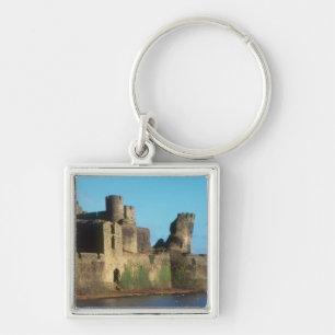 Llavero Gales - castillo de Caerphilly, con una vista de l