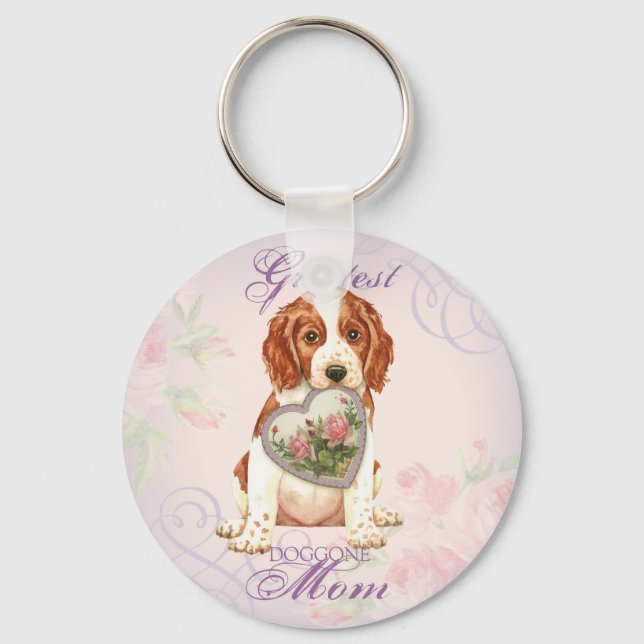 Llavero Gales Springer Spaniel Heart Mom (Anverso)