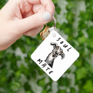 Llavero Galgo divertido de alma, whippet, galgo