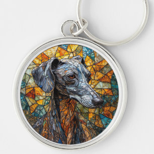Llavero Galgo Italiano Diseño de perro mosaico elegante