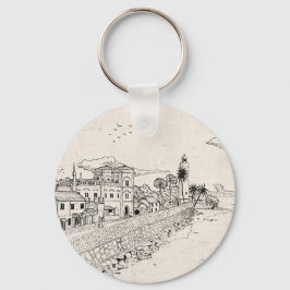 Llavero Galle Dutch Fort Sri Lanka Pen Ilustracion de tint