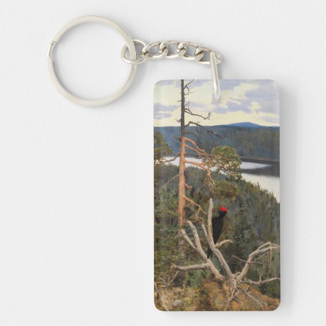 Llavero Gallen-Kallela - Grandioso pájaro carpintero negro (Frente)