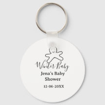 Galleta de baby shower de invierno negro garabato