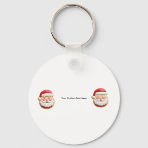 Llavero Galleta de Navidad de Santa con Texto Personalizad