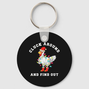 Llavero Gallina divertida de Navidad para curiosos
