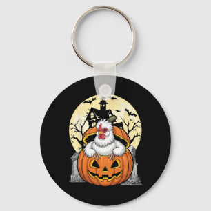 Llavero Gallina Seda Feliz Halloween Calabaza Animal de Gr
