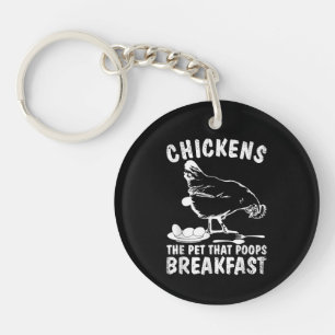 Llavero Gallinas Divertidas Mascota Caca Desayuno Granjero