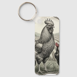 Llavero Gallinas en la granja