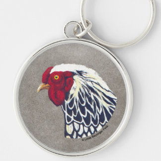 Llavero Gallo atado plata de Wyandotte