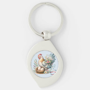 Llavero Gallo Floral con Encanto Vintage de Casa de Campo