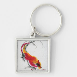 Llavero Gallo inusual. Caligrafía y watercolor.