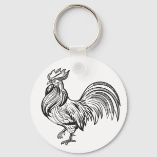 Llavero Gallo Lindo Chica Granja Agricultor Gallina