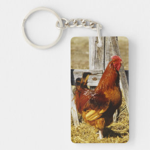 Llavero Gallo rojo de Rhode Island