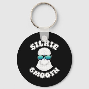 Llavero Gallo Silkie Suave, Silkie Fresco Con Gafas