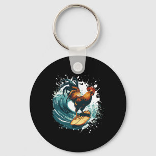 Llavero Gallo Surfista Animal Deporte Surfista