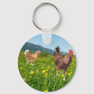 Llavero Gallo y Gallina 3 