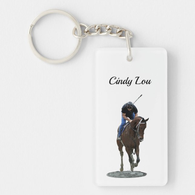 Llavero Galloping Thoroughbred Horse Acrylic Keychain (Frente)