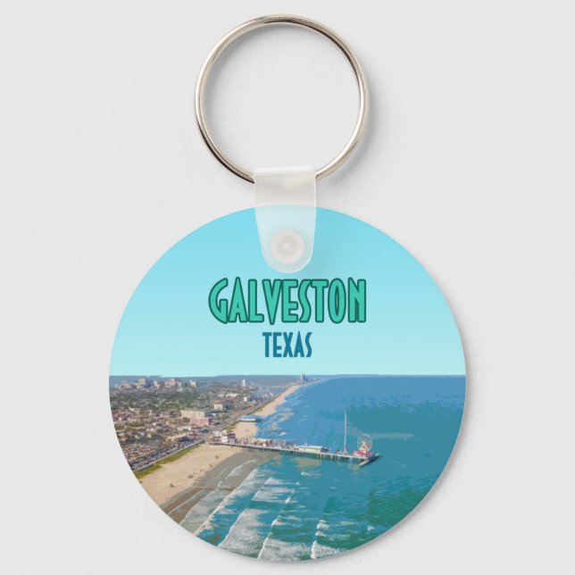 Llavero Galveston Texas Pier Shore Vintage (Anverso)