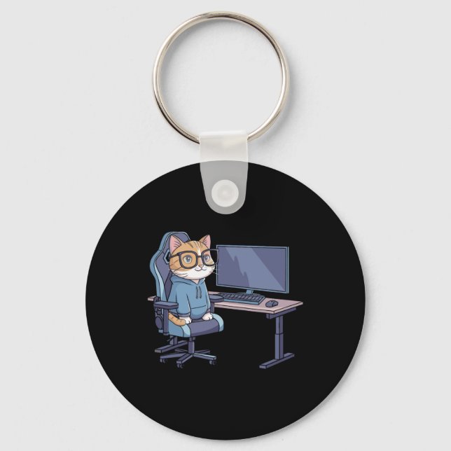 Llavero Gamer Cat Squad Funny Meme 1  (Anverso)