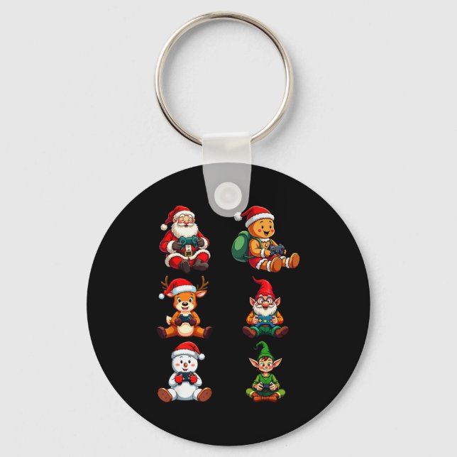 Llavero Gamer Christmas Pajamas Kids Boys Youth Teen Chris (Anverso)