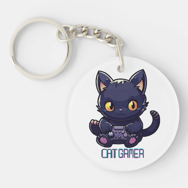 Llavero Gamer de gatos (Frente)