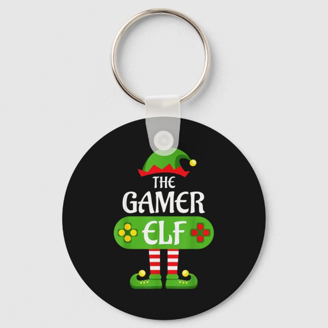Llavero Gamer Elf Christmas Matching Group Family  (Anverso)