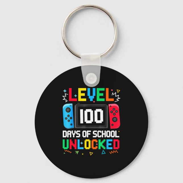 Llavero Gamer Level Unlocked 100 Days Of School Student Bo (Anverso)