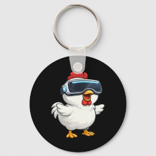 Llavero Gamer Vr de Pollo de Dibujos Animados Lindo