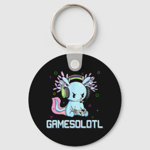 Llavero Gamesolotl Cute Axolotl Video Gamer Kawaii Anime B