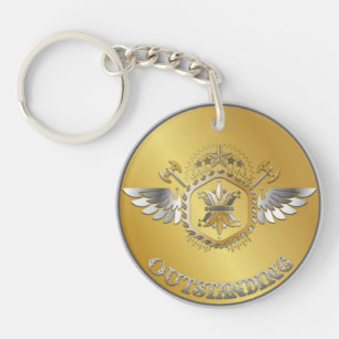 Llavero Ganador del Premio Oro Plata Personalizado NOMBRE