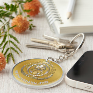 Llavero Ganador del Premio Oro Plata Personalizado NOMBRE
