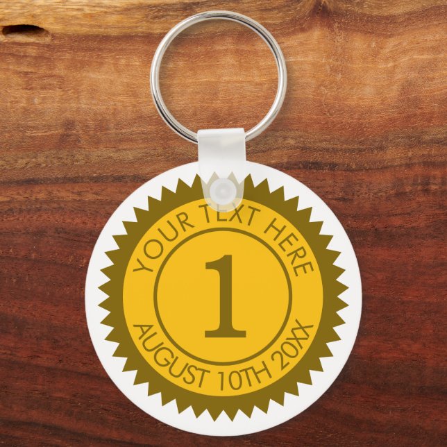 Llavero Ganadora del primer puesto de la medalla de oro (Anverso)