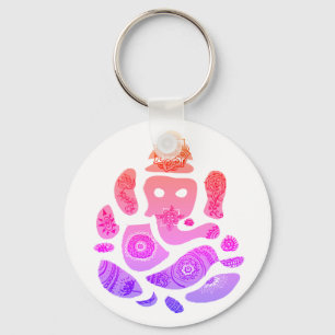 Llavero Ganesh Colorful Art Key Ring