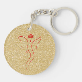 Llavero Ganesh Gold Acrylon Keychain