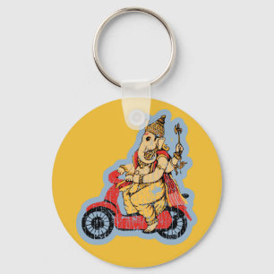 Llavero Ganesha montando un Scooter