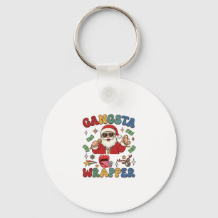 Llavero Gangsta Wrapper Santa de Navidad Micrófono Dinero