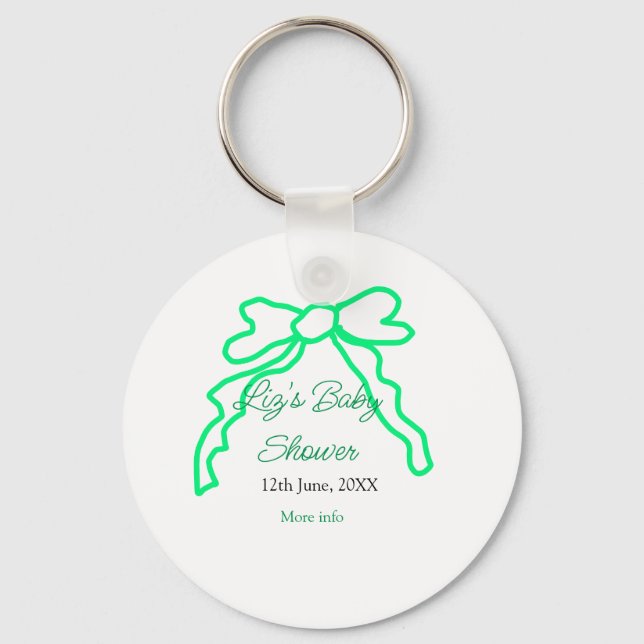 Llavero Garabato verde de la ducha bebé añadir nombre de l (Anverso)