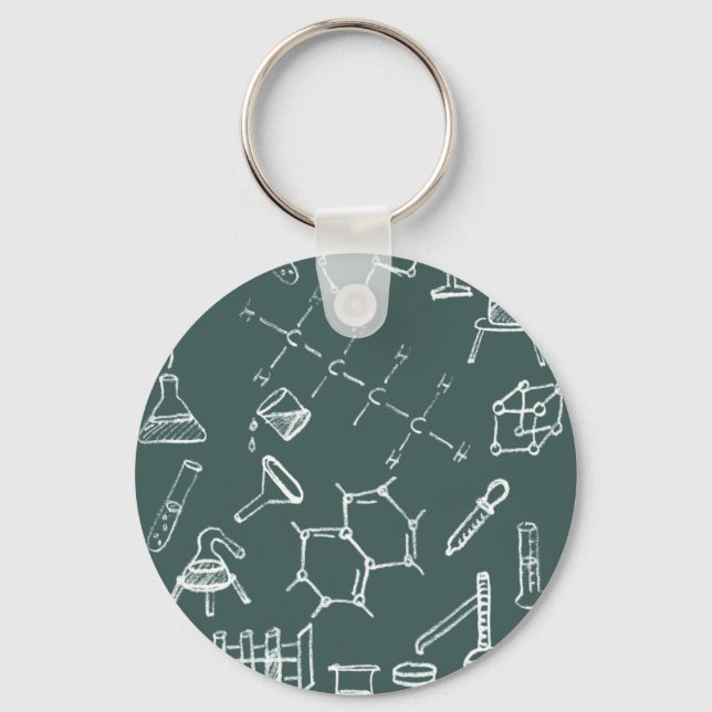 Llavero Garabatos de equipo de laboratorio químico (Anverso)