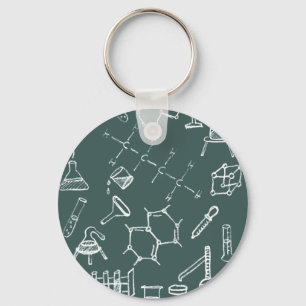 Llavero Garabatos químicos del equipo de laboratorio