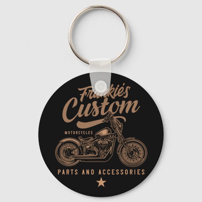 Llavero Garaje de motocicleta Bobber Personalizado de moto (Anverso)